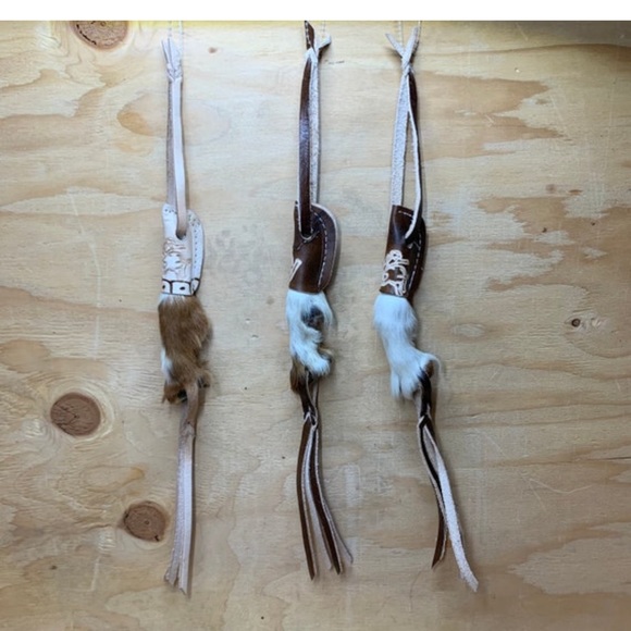 Hand Crafted Accessories One Real Goat Foot Key Chain W Leather Una